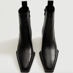 Mango leather ankle boots